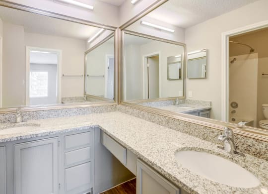 Renovated Bathrooms With Quartz Counters at Turtle Creek Vista, San Antonio, TX, 78229