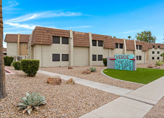 Front of Sign at Verde Apartments in Tucson, AZ, 85719