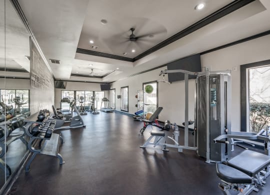 Fitness Center at 2400 Briarwest Apartments, Houston