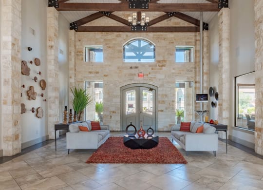 Entrance of Legacy Brooks with Comfortable Seating  at Legacy Brooks, San Antonio, TX