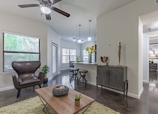Living Room with Furniture  at Legacy Brooks, San Antonio, TX