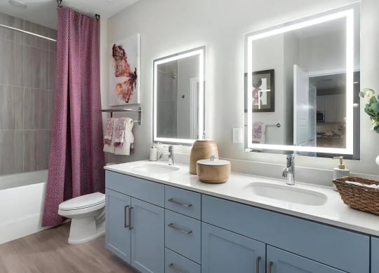 Double Vanities with LED Mirrors