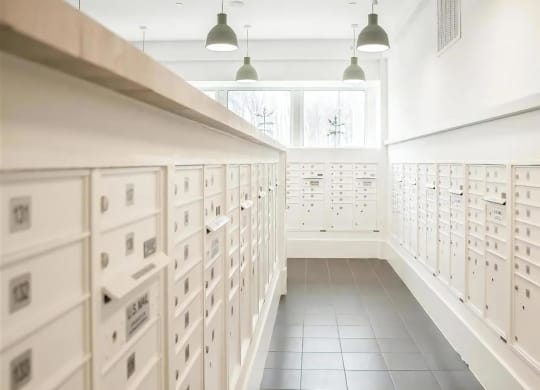 Secure On-Site Resident Mailroom with Individual Locked Mailboxes