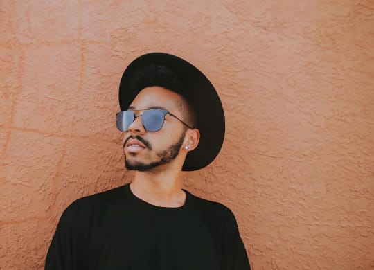 Modern Street Style Portrait with Bold Wall Backdrop