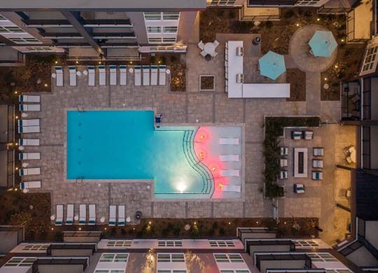 arial view of the pool at the ace hotel