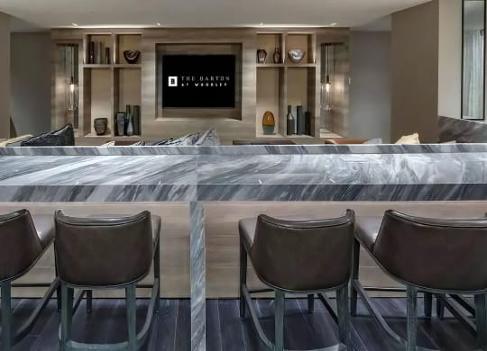 Entertainment Center with Bar Style Seating