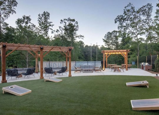 Outdoor Courtyard with Cabanas