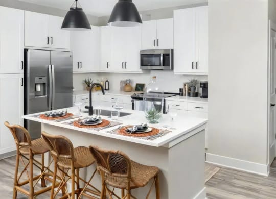 Broadstone Upper Westside Apartments Kitchen Large Open Kitchen with Side by Side Refrigerator