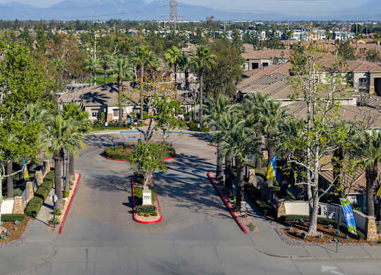 Aerial view of Camino Real Apartments entrance