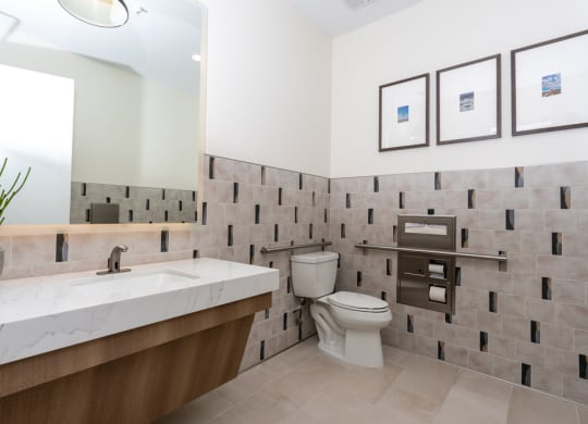 a bathroom with a toilet and a sink