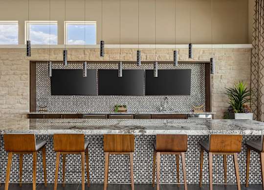 Gateway Arvada Ridge Resident Kitchen with Bar Seating and Ample Counter Space