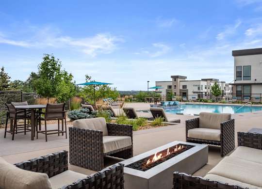 Gateway Arvada Ridge Outdoor Lounge with Fire Pit and Comfortable Seating Areas
