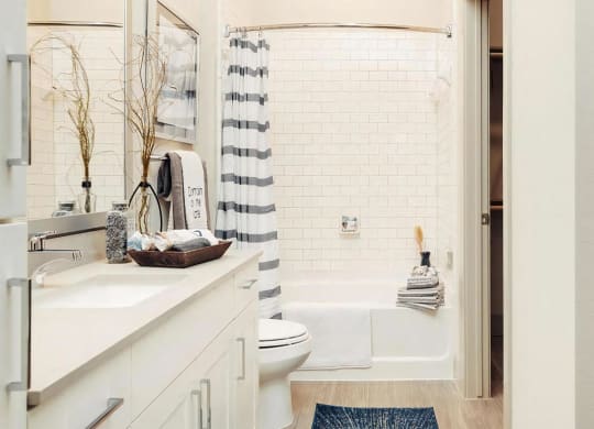 Elegant Bathroom Featuring Soaking Tub and Walk-In Closet Access