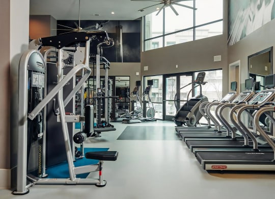 Gym with Cardio Equipment and Multi-Station Strength Training Units