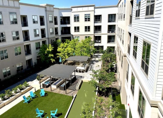 Community Green Space with Bocce Court, Cabanas, and Adirondack Chairs