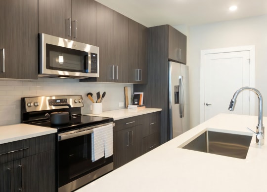 Large Kitchen with Stainless Steel Appliances