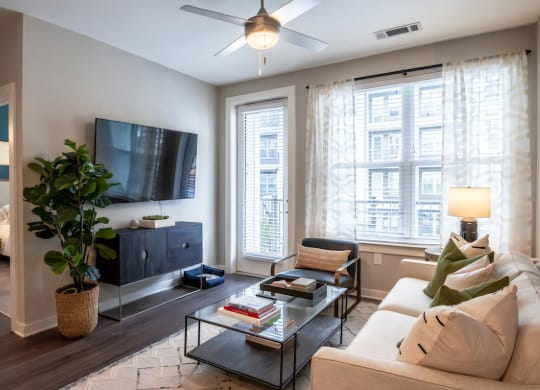 Living Room with Balcony Access