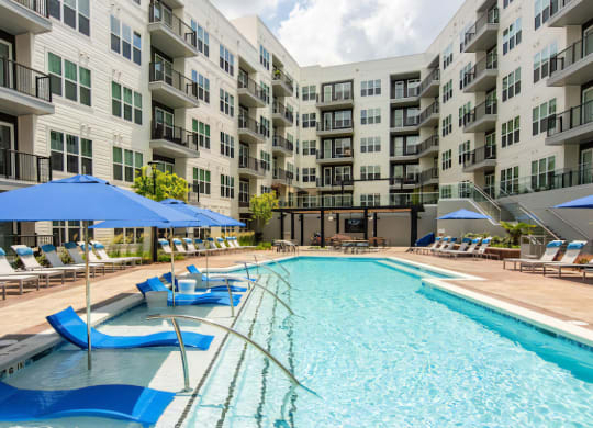 Resort Style Pool with In Water Loungers