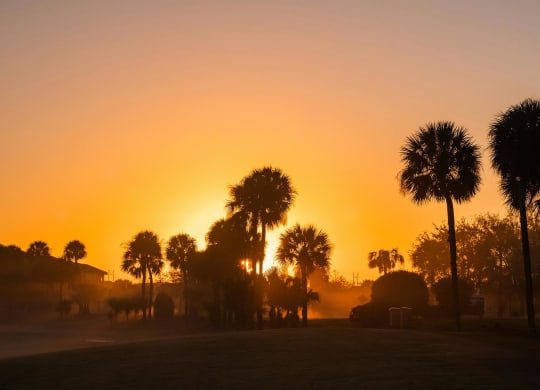 Sunrise Over A Golf Course
