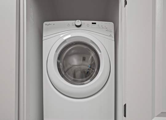 In-Unit Whirlpool Washer and Dryer Set for Convenient Laundry