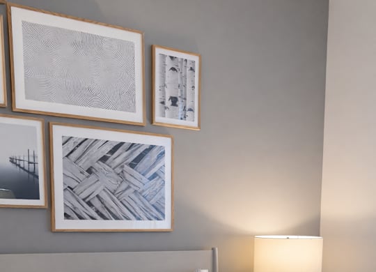 Model Home Guest Bedroom -  Rexhame Rock Accent Wall