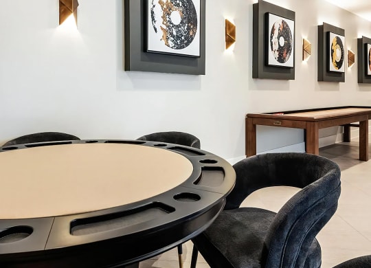 Resident Entertainment Lounge Featuring Poker and Shuffleboard