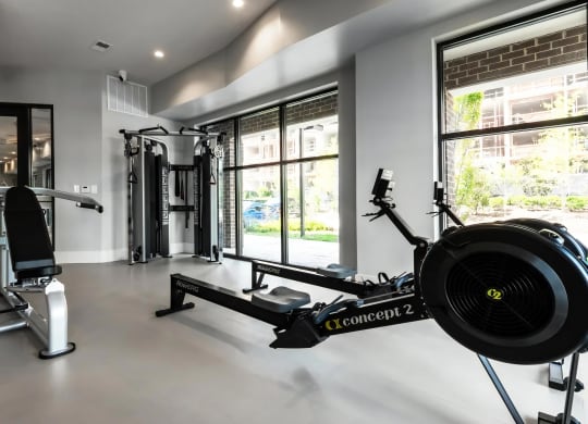 Cardio & Strength Studio Featuring Rowing Machine and Resistance Equipment