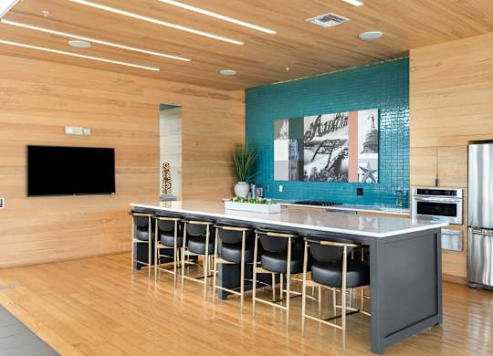 Resident Kitchen Space with Built-In Ovens and Premium Finishes