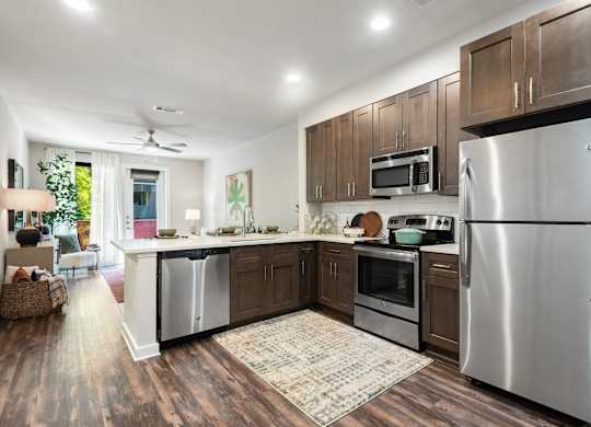 Open-Concept Kitchen with Island Seating & Modern Finishes