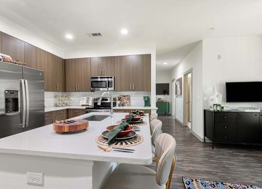 Large Kitchen with Spacious Island and Counter Seating