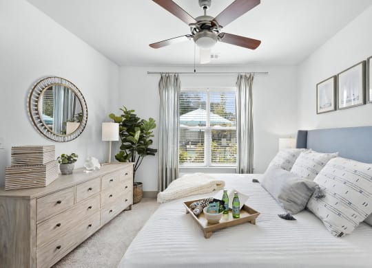 Oversized Bedroom with King-Size Accommodations and Ceiling Fan