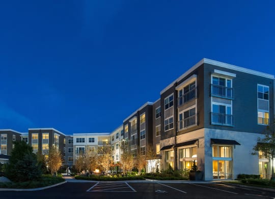 Modern Apartment Living at Dusk at The Landing at Vinnin Square