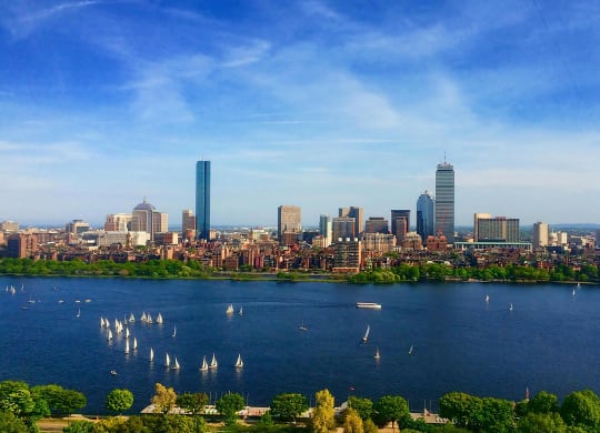Scenic Boston Skyline Views Near The Landing at Vinnin Square