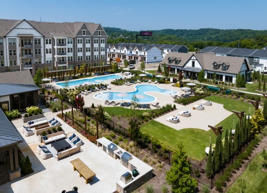 One Resort-Style Pool with In-Pool Chaise Lounges and One Lap Pool