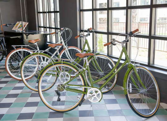 Convenient indoor bike storage at Novel Cary