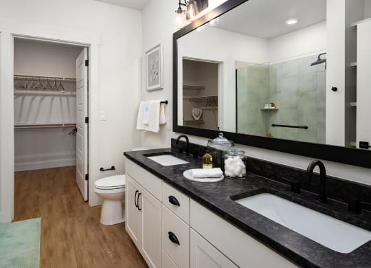 Double Bath Vanities with Undermount Sinks and Quartz Countertops