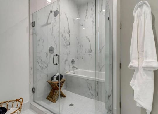 Walk In Glass Shower and Tub