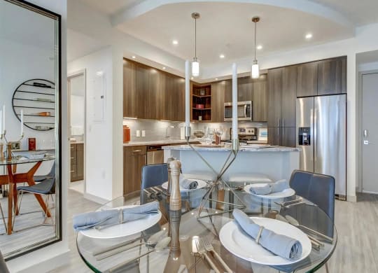 Connected Kitchen and Dining Spaces