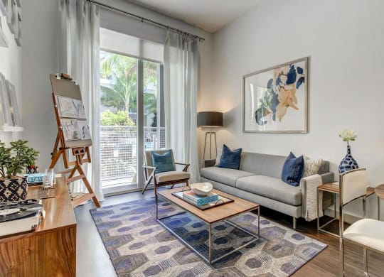 Living Room with Sliding Patio Door