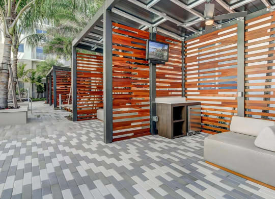 Cabanas with TV and Overhead Fans