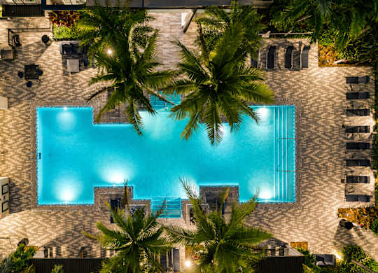 Resort style swimming pool at Pearl Flagler Village