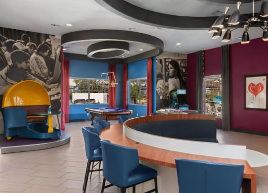 Contemporary Clubhouse with Pool Table