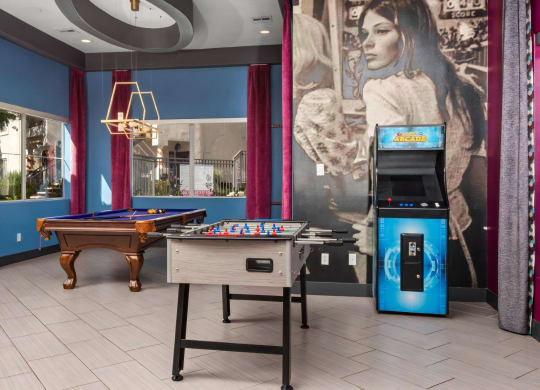 Modern Clubroom with Pool Table and Games