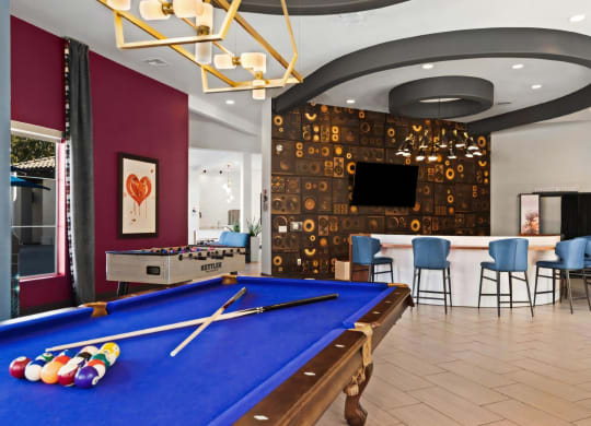 Modern Clubroom with Pool Table