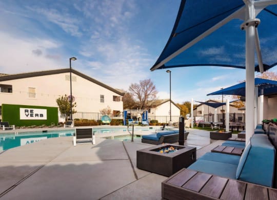 Resort Style Pool with Sundeck and Fire Pits