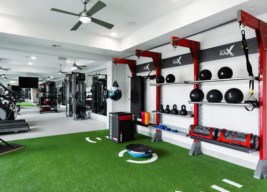Fully Equipped Gym with Cardio Equipment and Functional Training Area