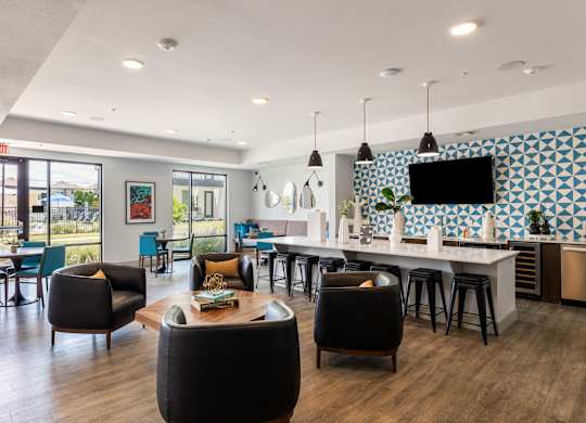 Rhythm Coworking Lounge with Bar and Seating