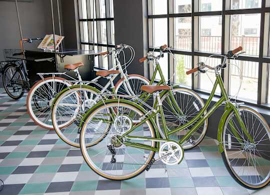 Convenient indoor bike storage at Novel Cary