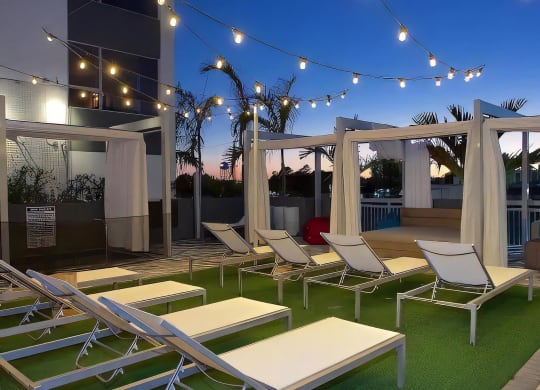 Patio Outdoor Patio with Hanging Lights