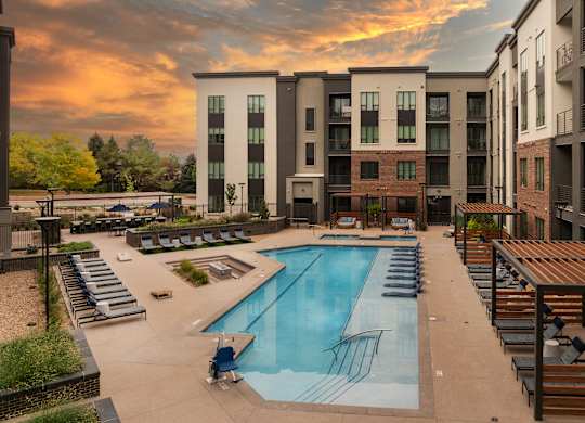 Hensley Pool at Dusk